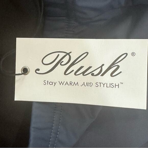 Plush Navy Blue Faux Leather Polar Fleece Lined Liquid Leggings Small New - Picture 10 of 12